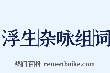 浮生杂咏组词是什么意思的图片